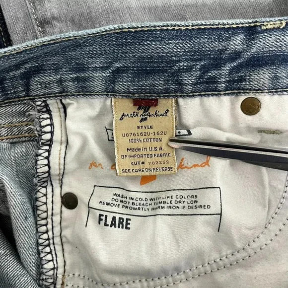 Seven 7 For All Mankind Jeans Women's 29 Blue Flared Distressed Grunge‎ Vintage - Picture 10 of 12